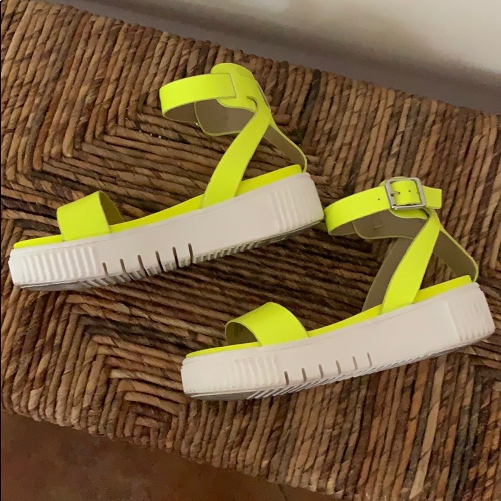 Neon Yellow Platform Sneaker Sandals
